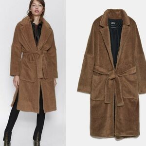 ZARA WOOL‎ BLEND OVERSIZED MOHAIR FUR BLOGGERS FAVORITE COAT-M